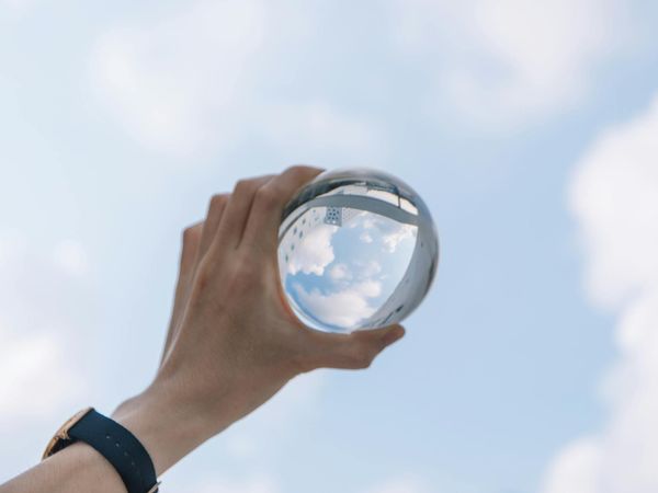 Clear crystal sphere representing sharp and clear vision